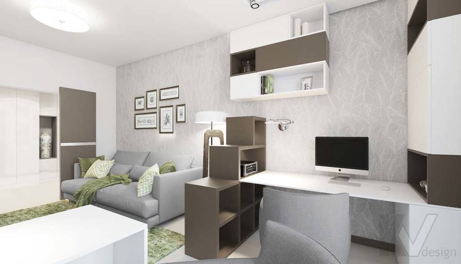3-комнатная П-3М, 80 м² — дизайн-проект
